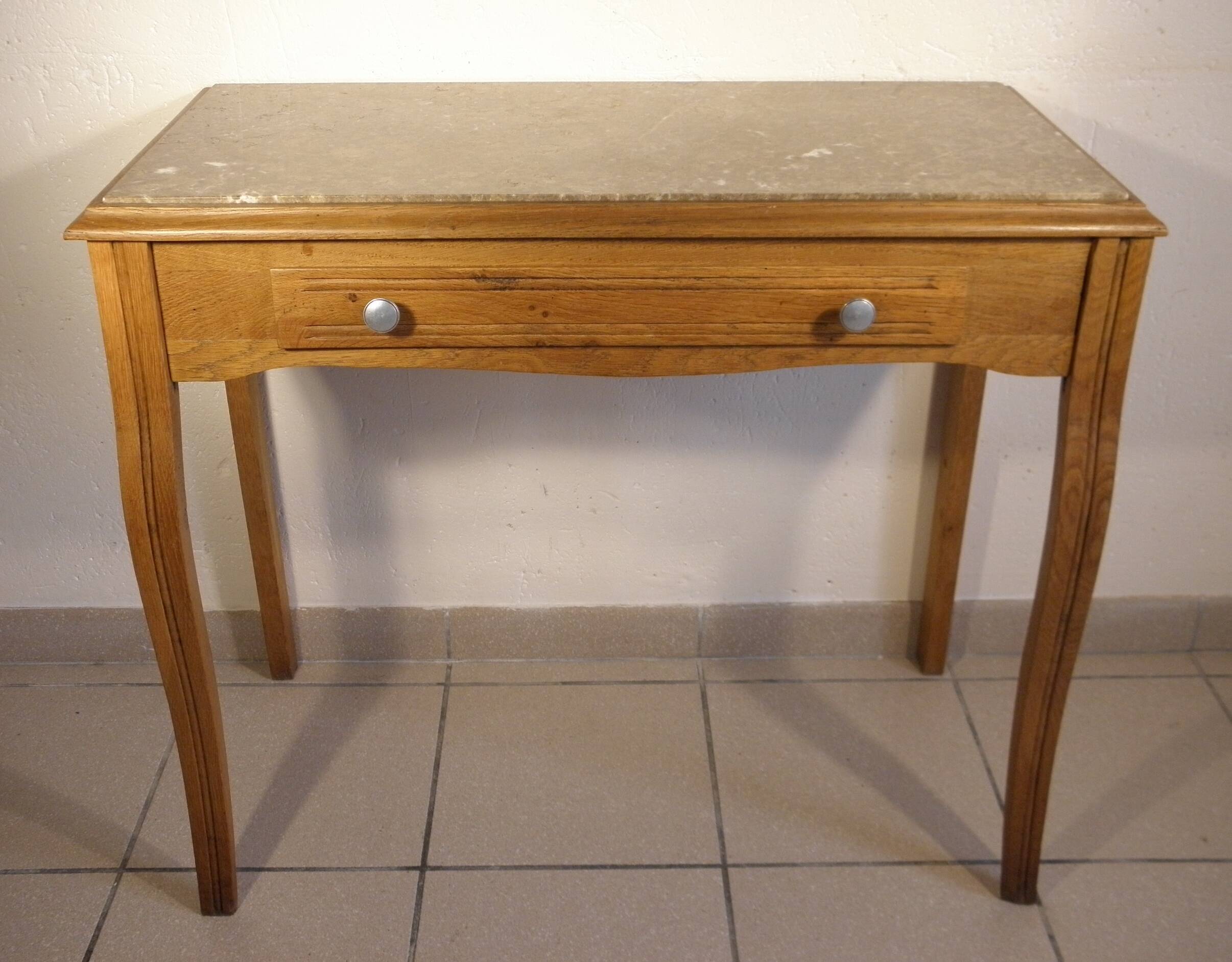 Console, desserte bois et marbre art deco - annees 30