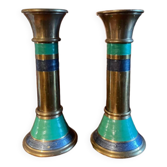 Vintage brass candle holders