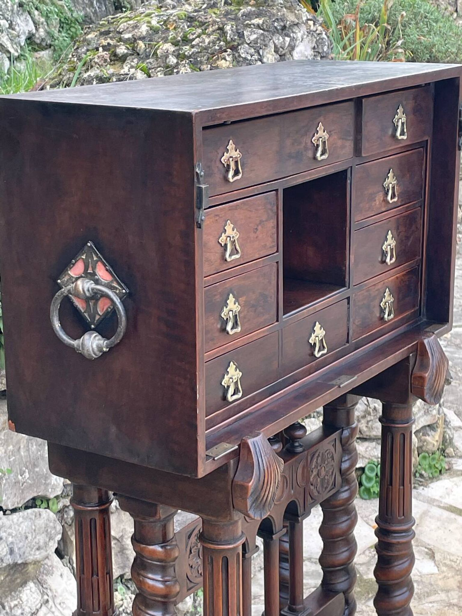 Spanish Vargueno Walnut Cabinet
