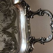 Large silver-plated serving tray, late 19th century.