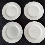 4 white Limoges porcelain dessert plates