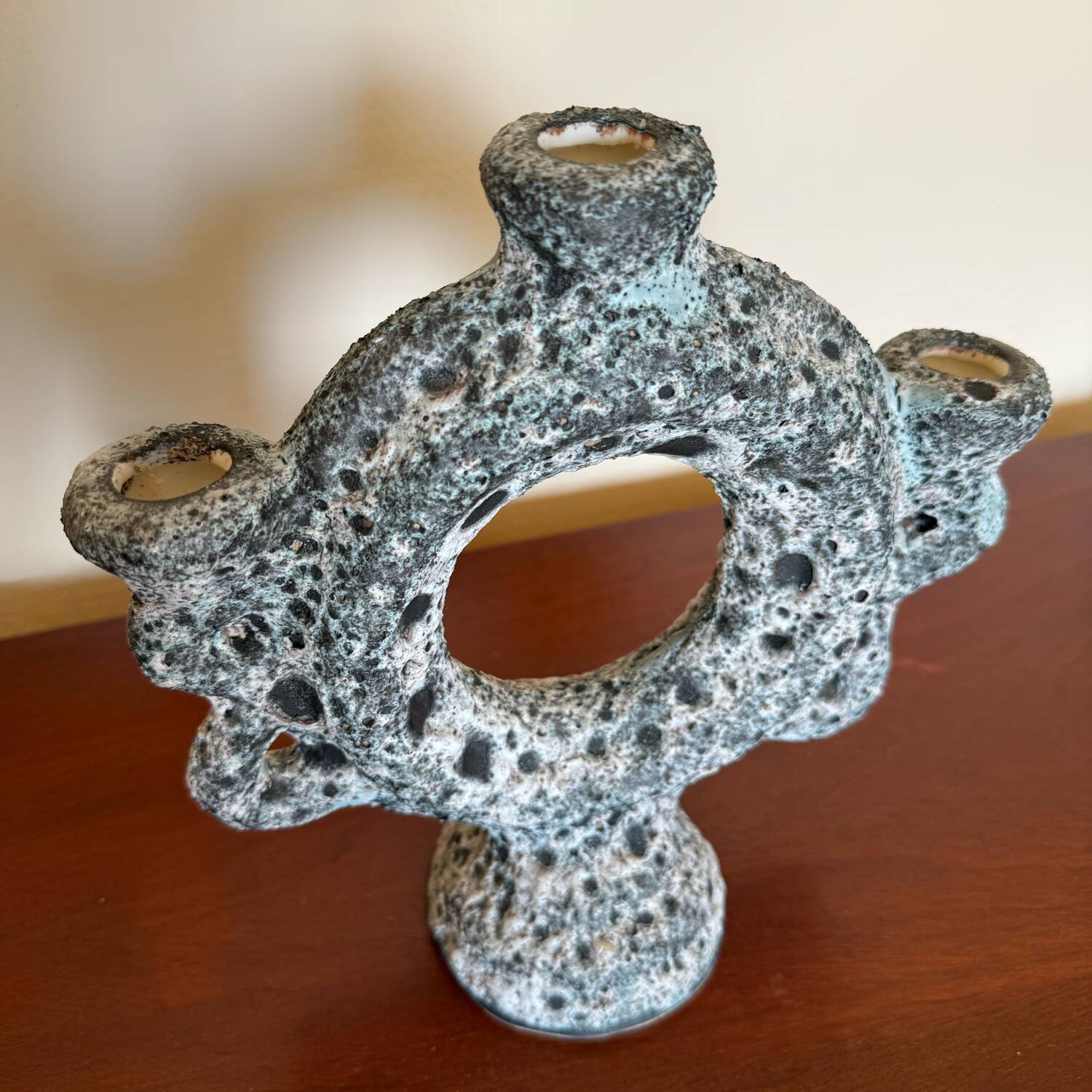 Dieulefit ceramic candle holder from the 60s