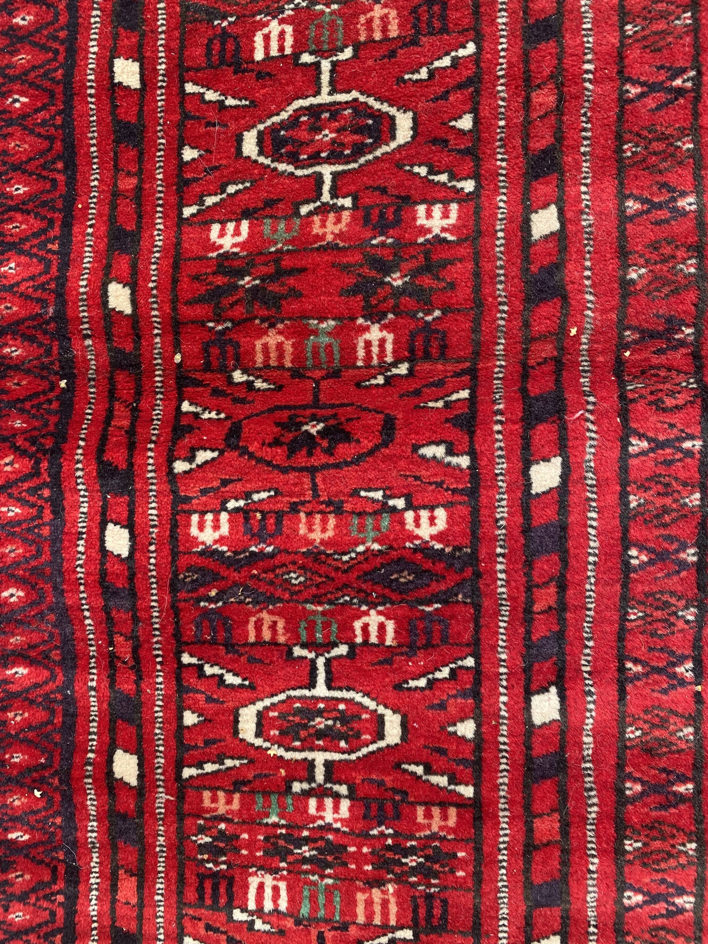 Nice big vintage carpet Bokhara handmade 200x282 cm