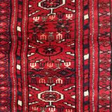Nice big vintage carpet Bokhara handmade 200x282 cm