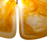 Adjustable vintage design XXL pendant lamp, brass plexiglass, 70s