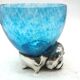 Large glass bowl rcr colle - silver 925 snail base carapelli & miniati