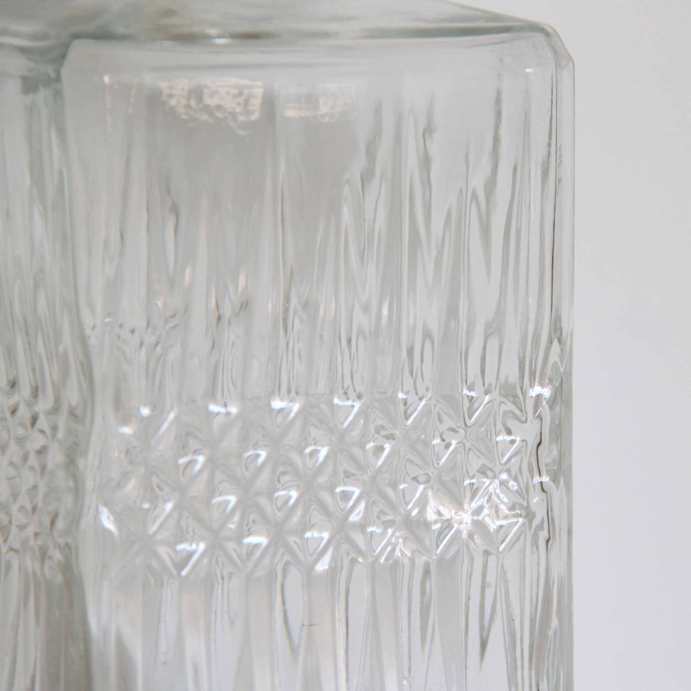 Old vintage glass whisky decanter