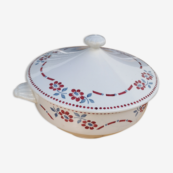 Soup pot Digoin Sarguemine floral pattern