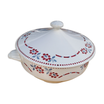 Soup pot Digoin Sarguemine floral pattern