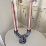 Candelabra candlestick candlestick 2 candles in fat lava style ceramic