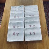 12 large MP monogram napkins