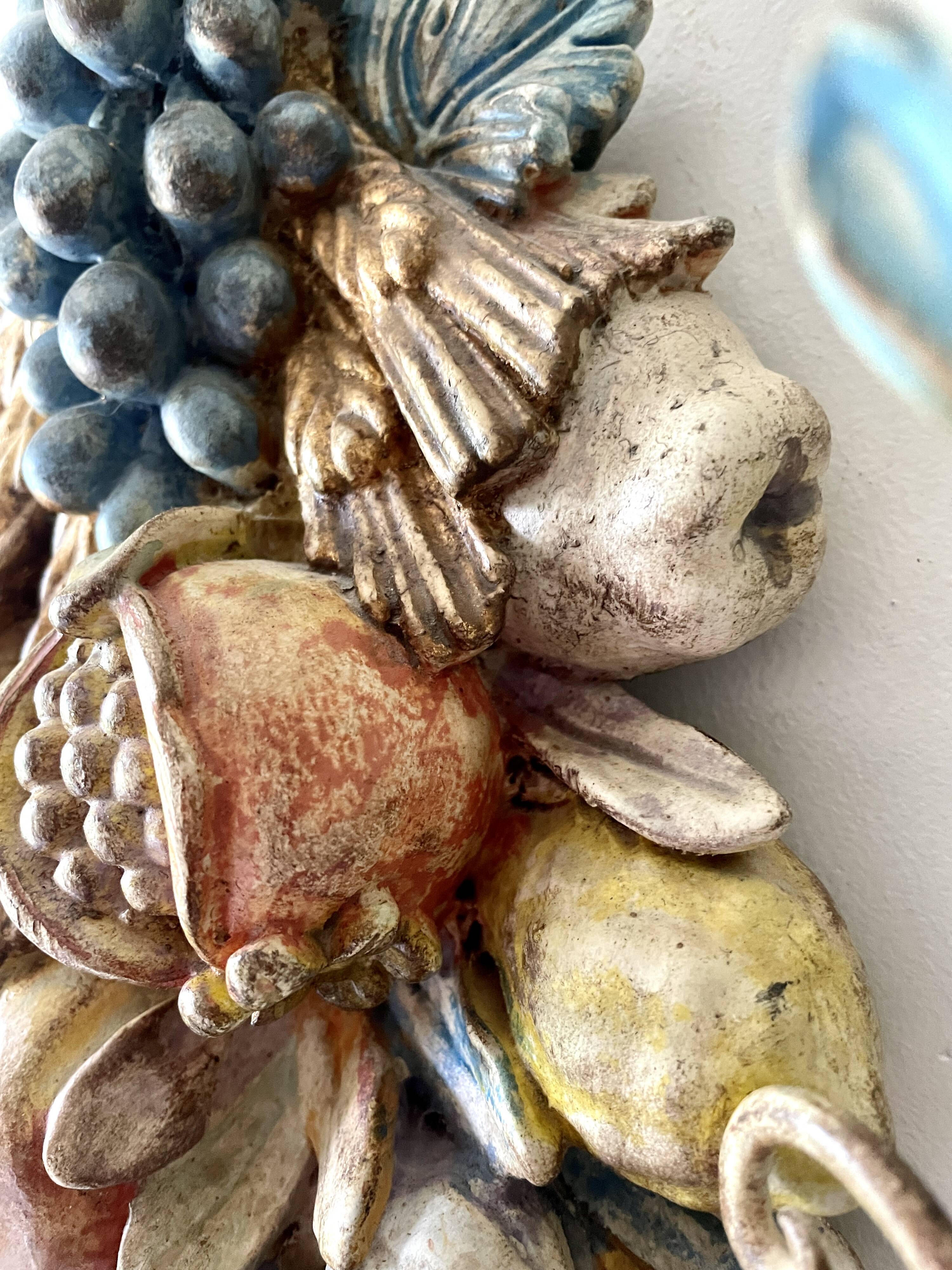 Pair of wooden wall lights, Italy 1950s