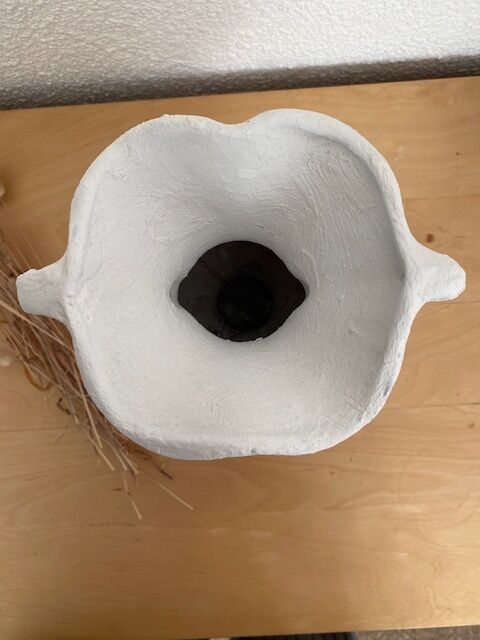 Vintage bleached stoneware vase