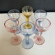 Set of 6 vintage coloured liqueur glasses