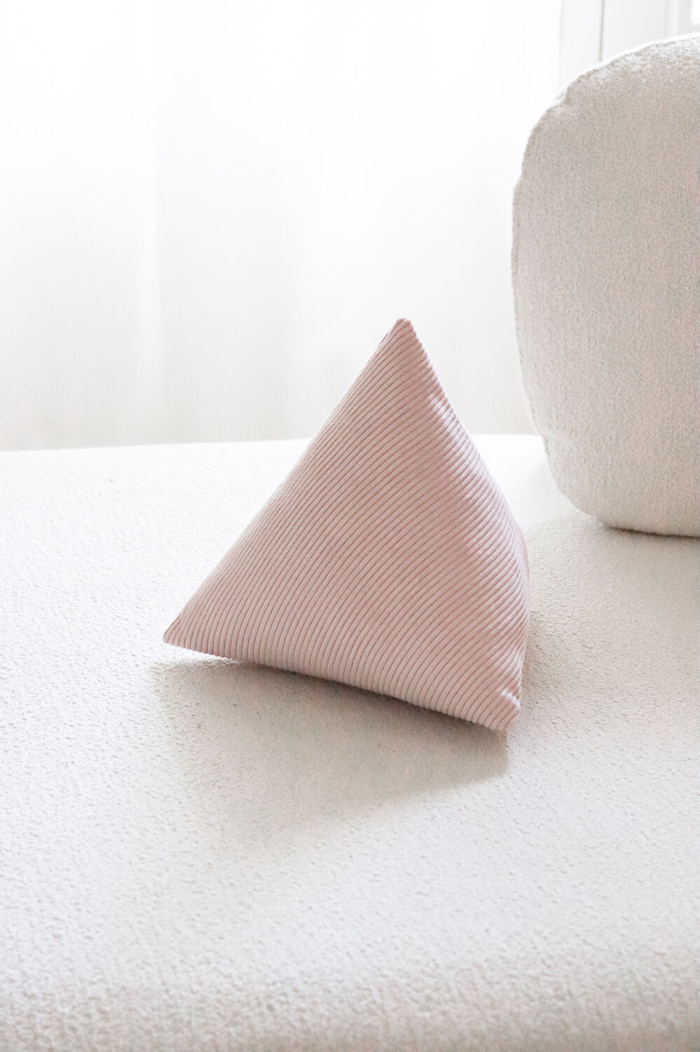 Powder pink berlingot cushion