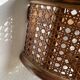 Duo wall lights, 3 M fabric cable, rattan and cane, 70s