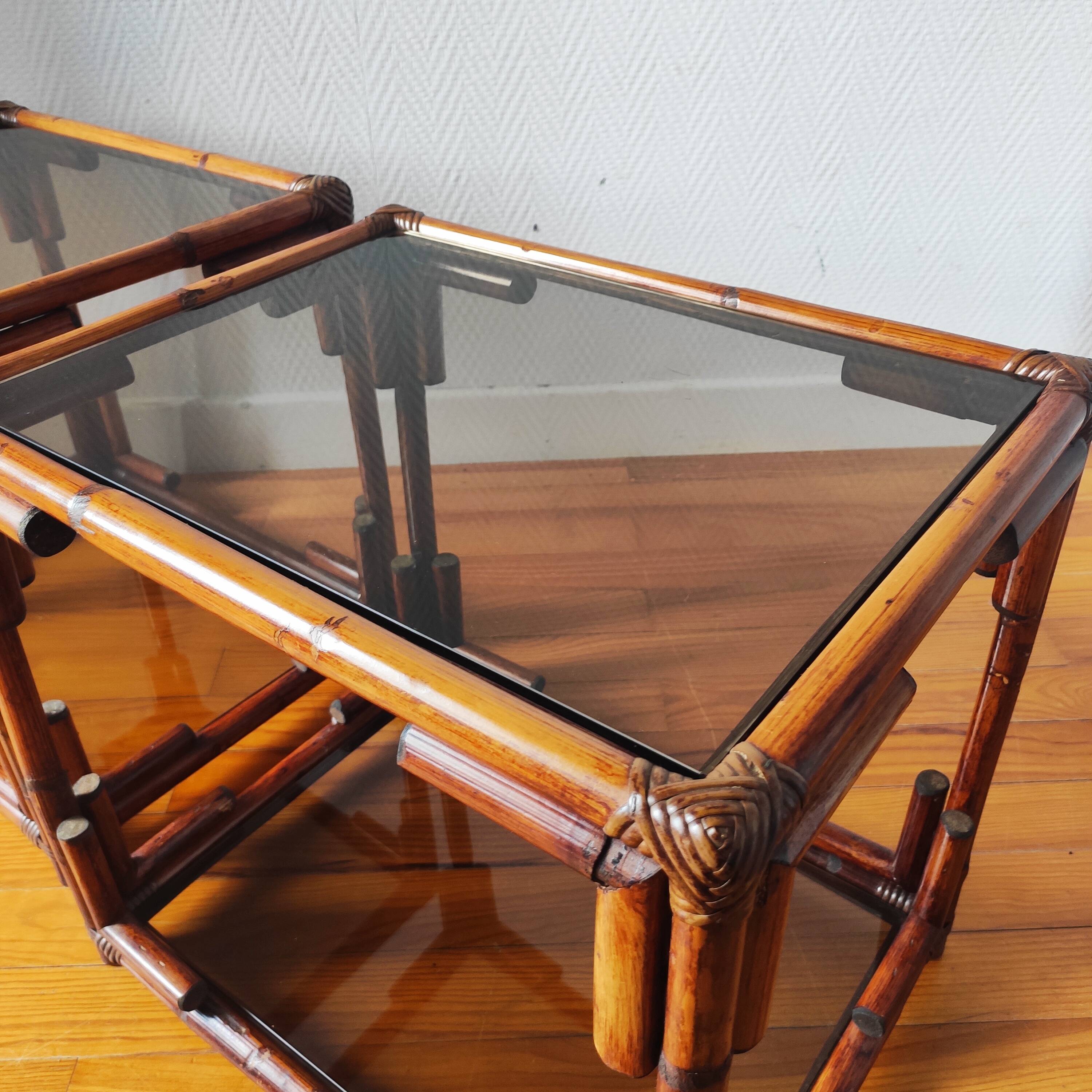 Pair of vintage 70/80s bedside tables and sofa ends