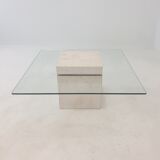 Italian travertine coffee table 1980s