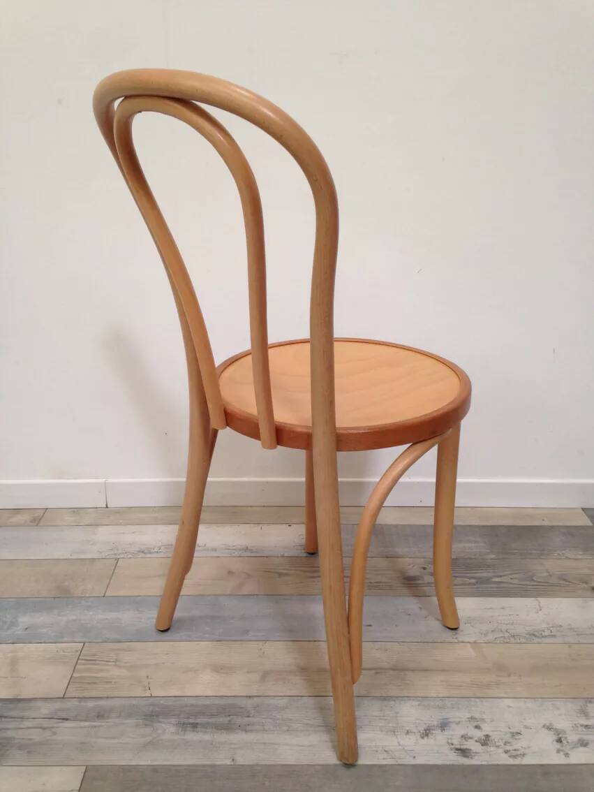 Pair of curved wooden bistro chairs