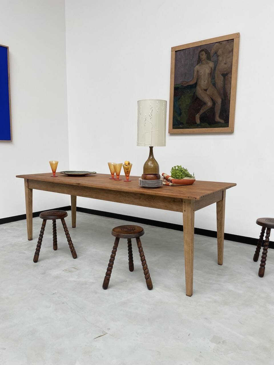 Pine and oak farmhouse table 220 cm