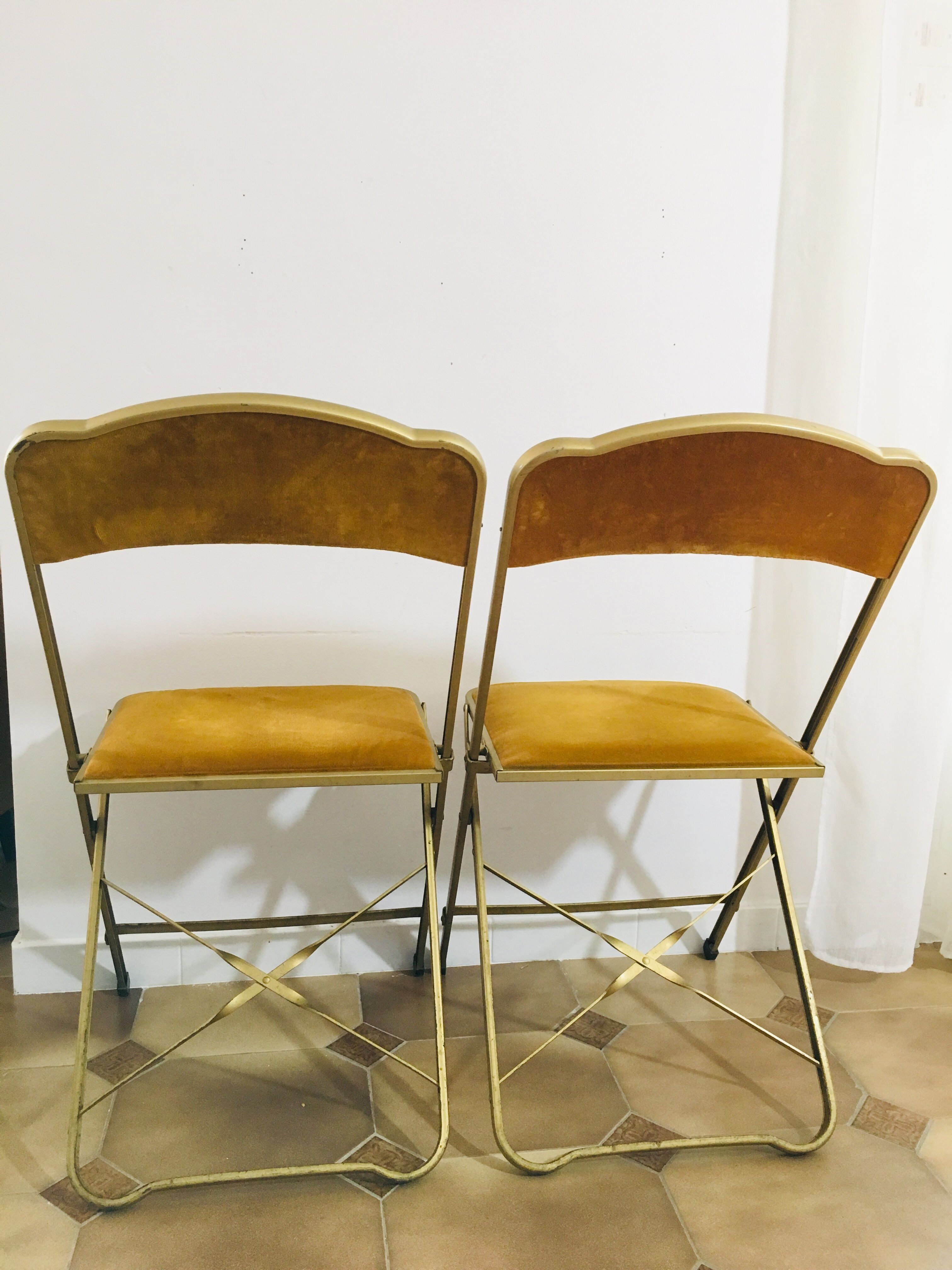 Lot de 2 chaises pliantes en velours