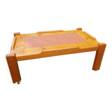 Pine and ceramic coffee table 1980
