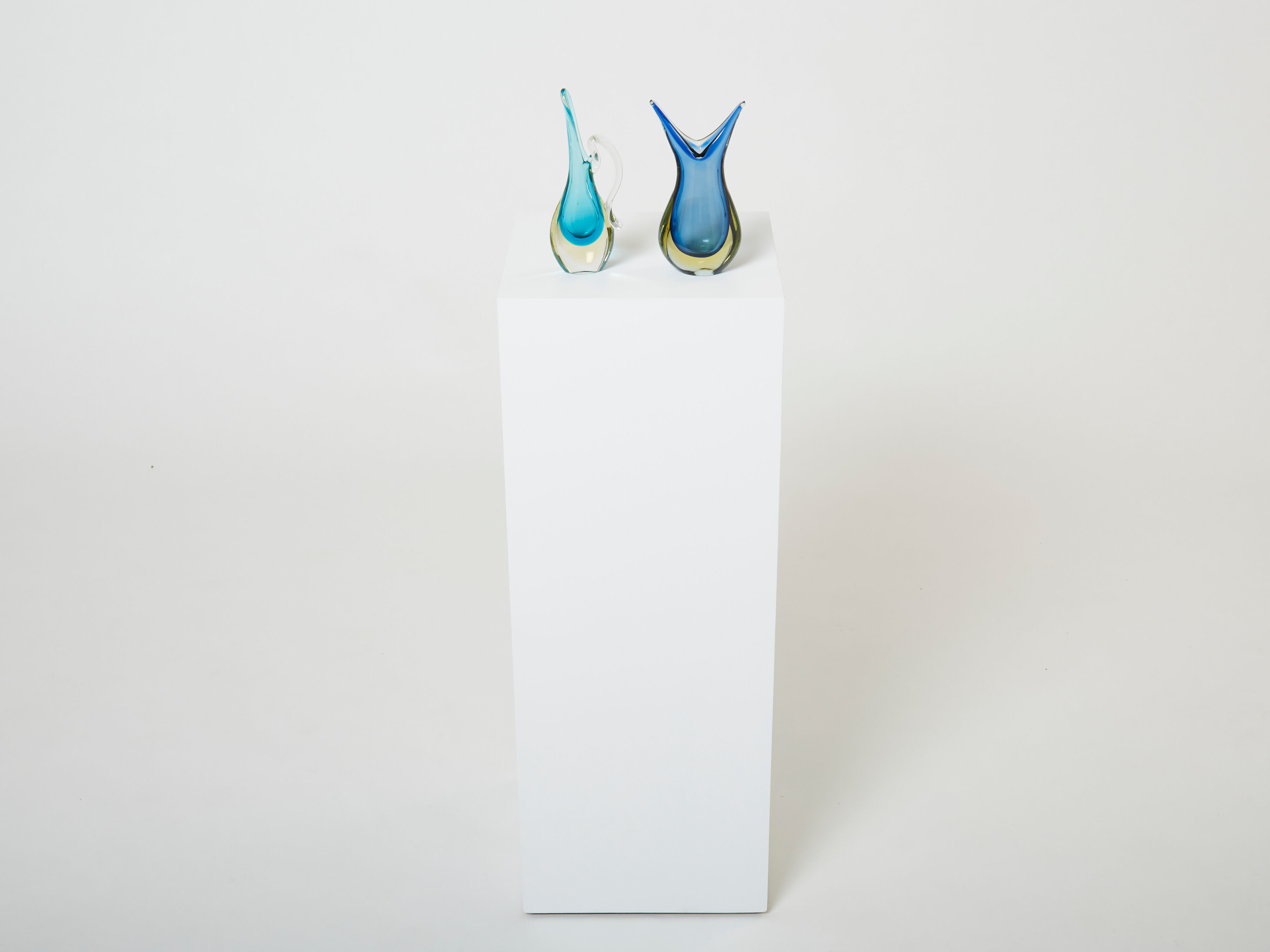 Set de deux vases Sommerso verre de Murano 1970