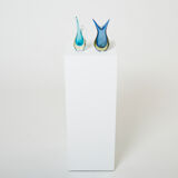 Set of two vases Sommerso glass of Murano 1970