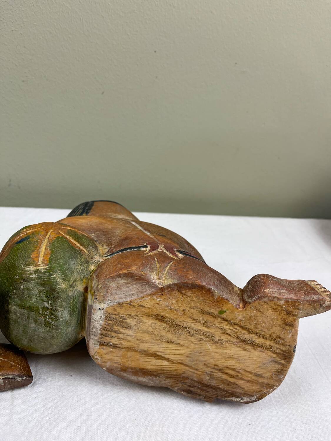 Carved wooden bookends