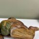 Carved wooden bookends
