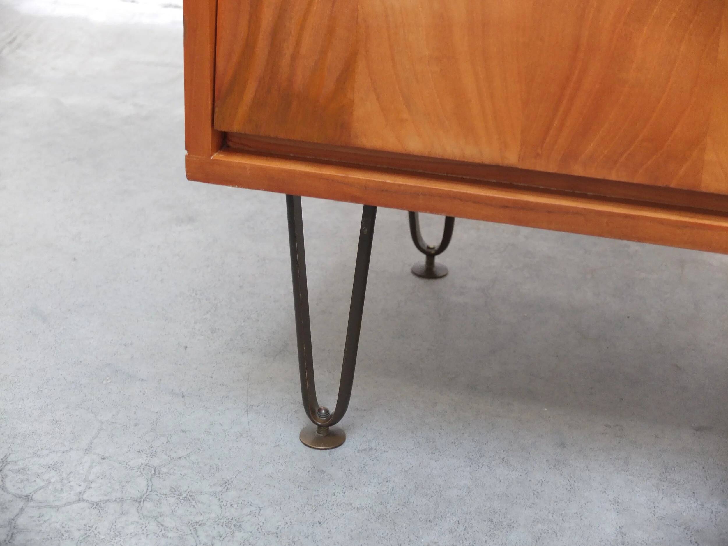 Pair of honey coloured cabinets by Alfred Hendrickx for Belform, 1950s