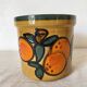 Large ceramic pot, Orange décor, 70s