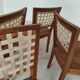 Série de 4 chaises bois et sangles par Krasna Jizba Année 40