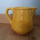 Digoin Sarreguemines barbotine pitcher with wicker decor