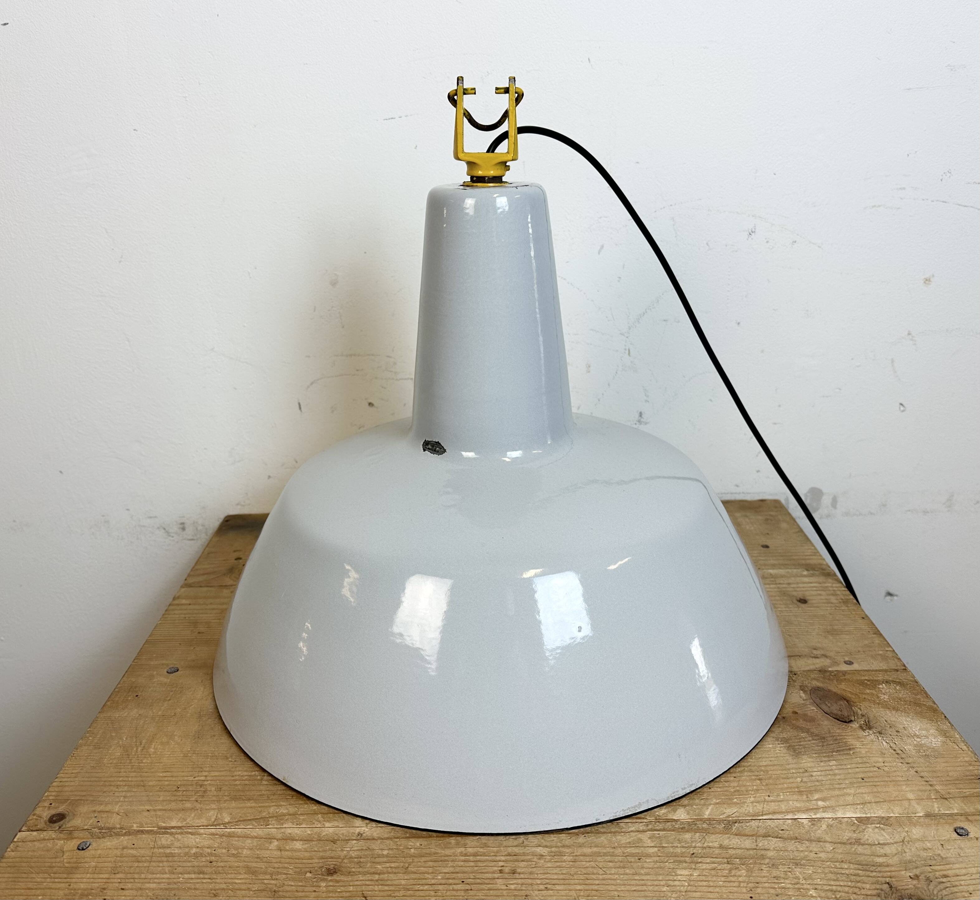 Industrial Grey Enamel Factory Pendant Lamp from Philips, 1960s