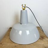 Industrial Grey Enamel Factory Pendant Lamp from Philips, 1960s