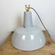 Lampe à Suspension Industrielle en Émail Gris de Philips, 1960s