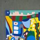 Peinture abstraite contemporaine « Blue Tiger » 2023 Acrylique non encadré sur toile