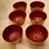 Lot of six terracotta ramekins glazed diameter 11cm TBE
