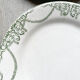 Flat plates terre de fer green creil & montereau labrador model "napoleon" 1890s
