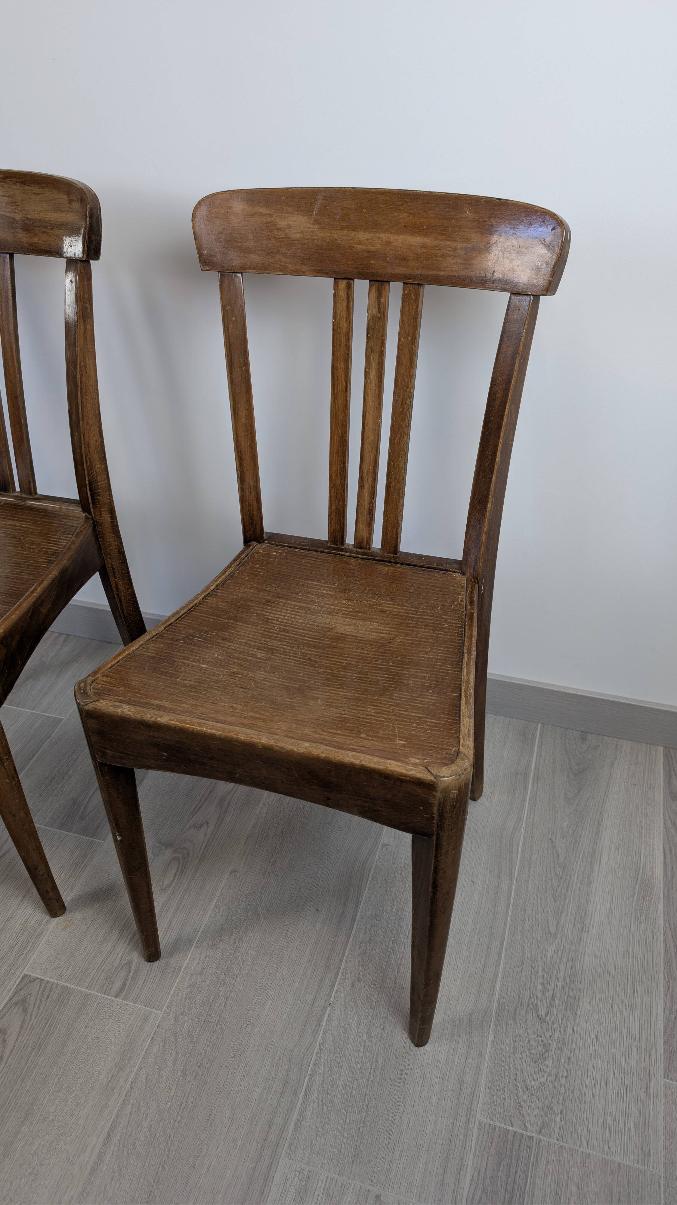 Stella bistro chairs – Vintage pair in wood, retro charm