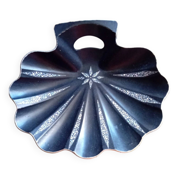 Vide-poche coquille Napoléon III laqué noir