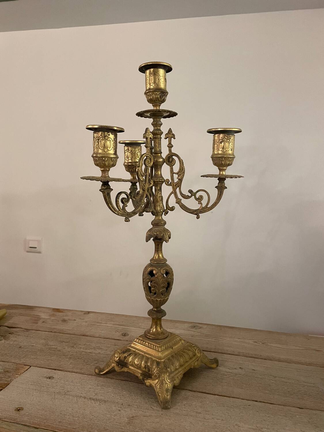 Napoleon III style bronze candelabra