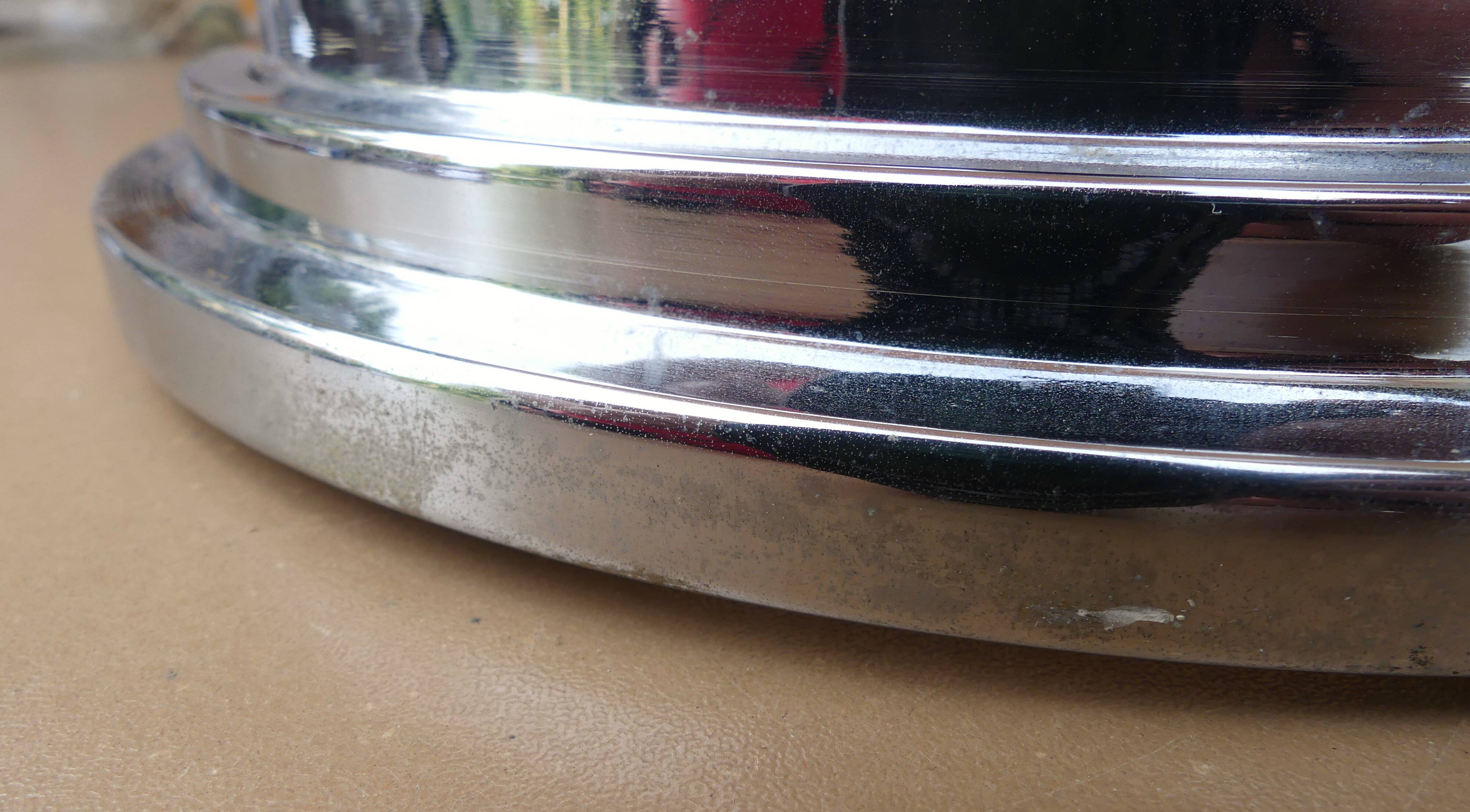 Old clichy glass ball ceiling light imposing pink & silver art deco lighting