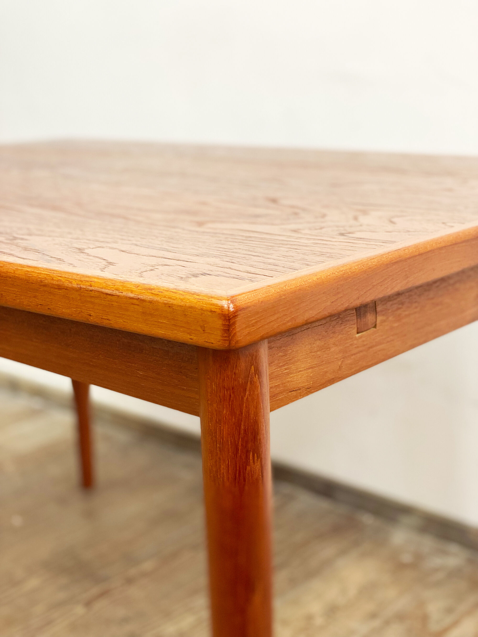 Danish mid century teak extendable dining table, denmark, 1960s