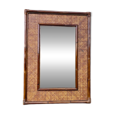 Vintage mirror, bamboo, cane and rattan, circa 1960's