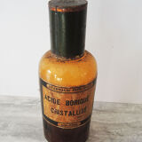 Old pharmacy jar, apothecary bottle, crystallized boric acid