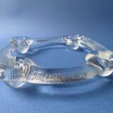 Pukeberg Scandinavian vintage glass candle holder from the 70s - large model