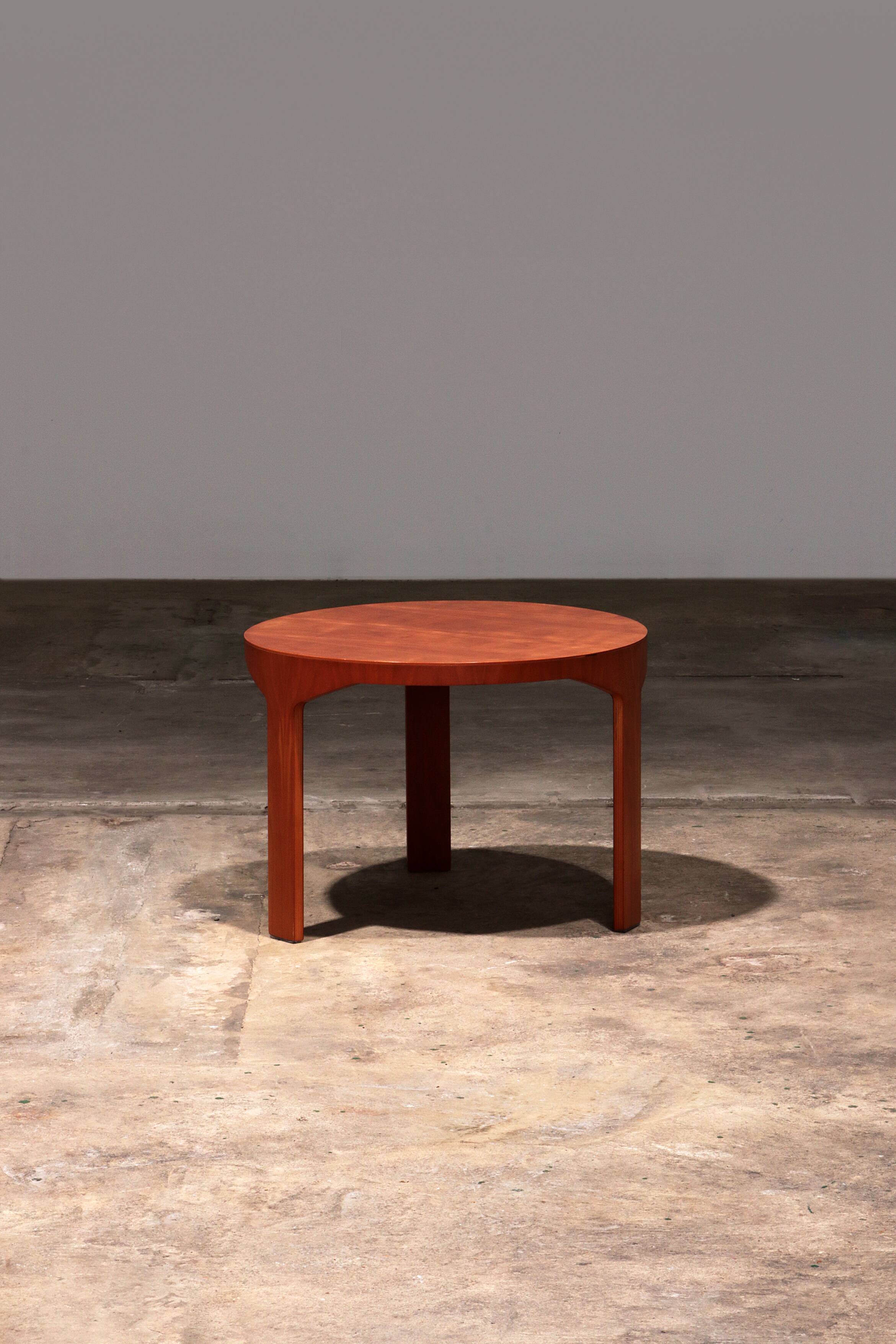 Wooden side table with vintage 70s