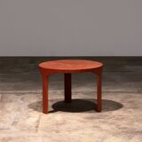 Wooden side table with vintage 70s